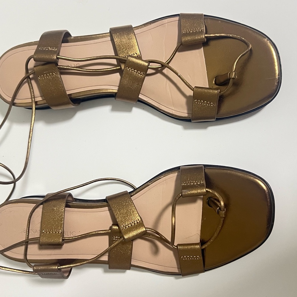 Banana Republic Bronze Strappy Leather Gladiator Sandals